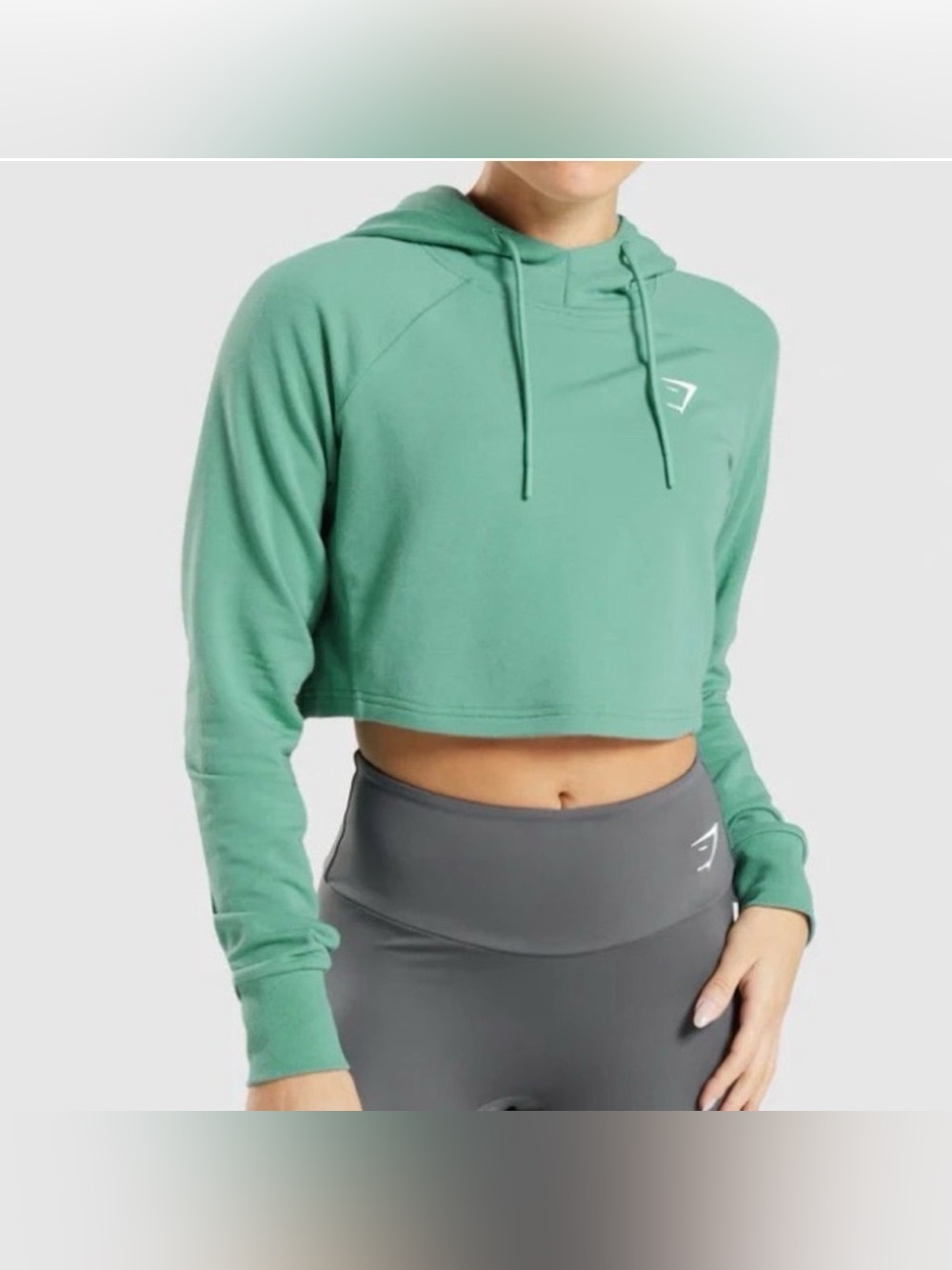 Gymshark green cropped hoodie